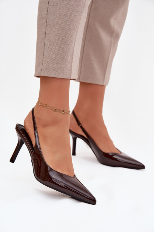 met lakeffect Schoenen met dunne hakken CzekoladoIne Phelia