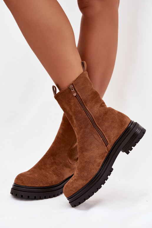 stijlvolle laarzen Dames Opar het kasteel bruine kleur Julienne