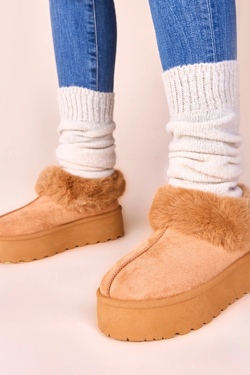 Bruine sneeuwlaarzen met bont Deesi