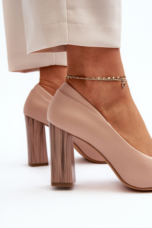 Elegante stijl Schoenen met een stijlvolle hak Sergio Leone PB217 Nude