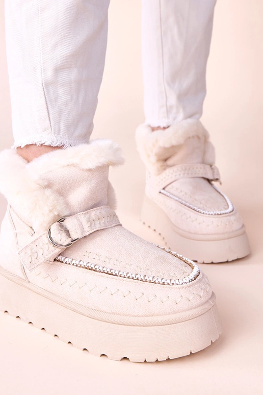 Zandkleurige sneeuwlaarzen met...