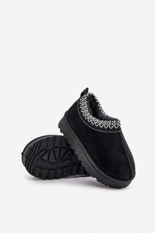 Snowboots voor kinderen met plateau, geïsoleerd met bont aan de binnenkant in zwart Vilabria