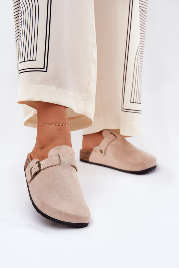 Slippers ChodakI Dames i met platform met gespen beige Selio 2