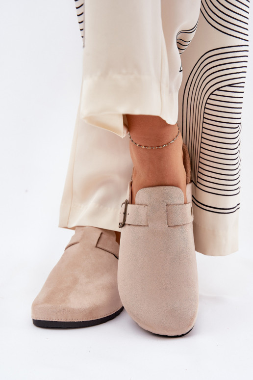 Slippers ChodakI Dames i met platform met gespen beige Selio