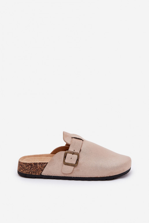 Slippers ChodakI Dames i met platform met gespen beige Selio