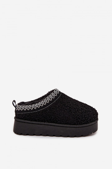 Kinder sneeuwlaarzen voor jongeren met faux fur Baranek in zwart Selathiel 2