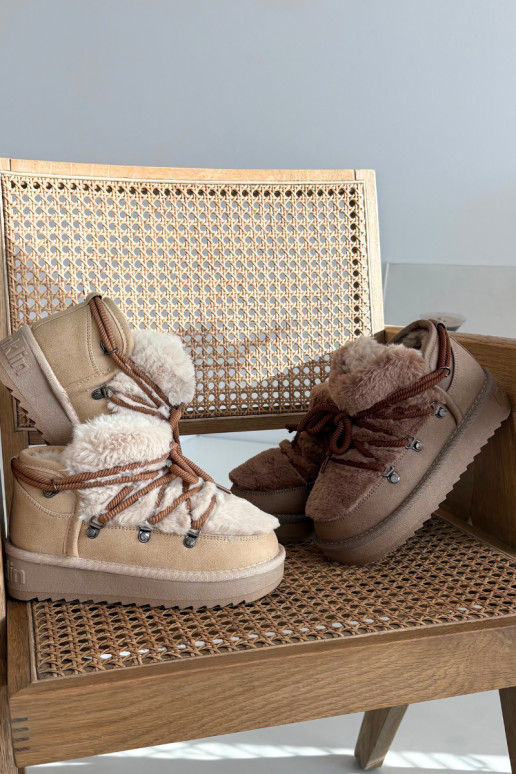 Bruine kinder sneeuwlaarzen met bont D.Franklin DFSH370011