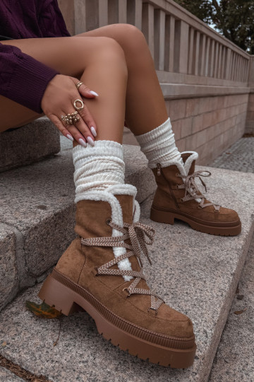 Dames gevoerde sneeuwlaarzen, bruin, Irmara