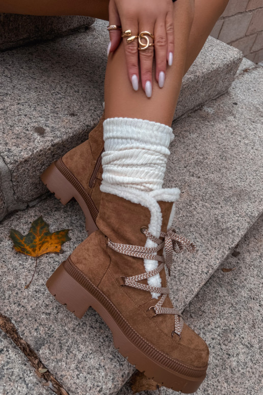 Dames gevoerde sneeuwlaarzen, bruin, Irmara