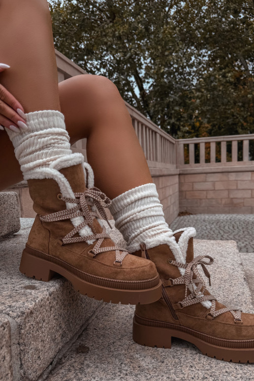 Dames gevoerde sneeuwlaarzen, bruin, Irmara