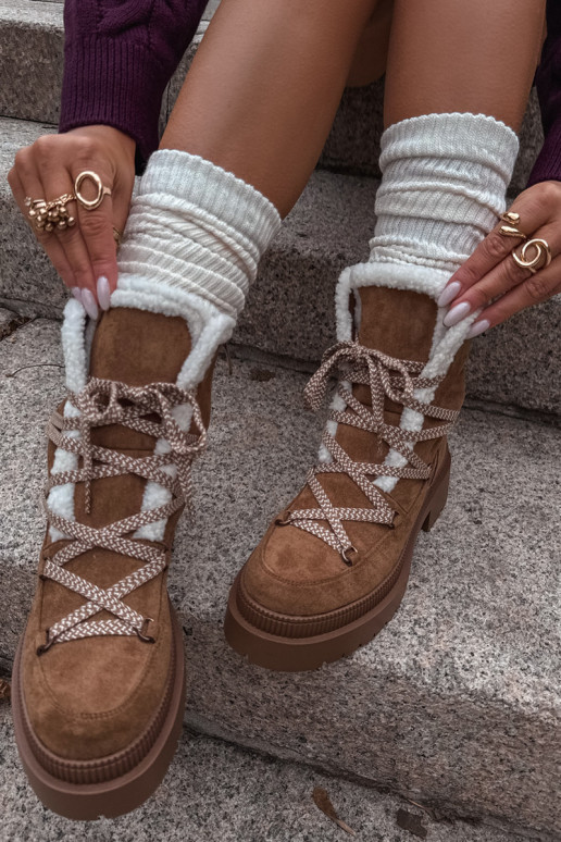 Dames gevoerde sneeuwlaarzen, bruin, Irmara