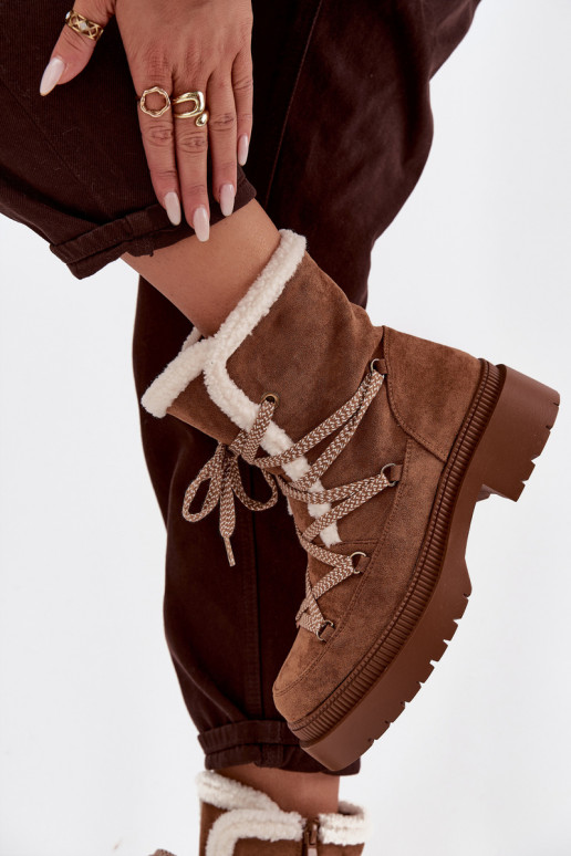 Dames gevoerde sneeuwlaarzen, bruin, Irmara