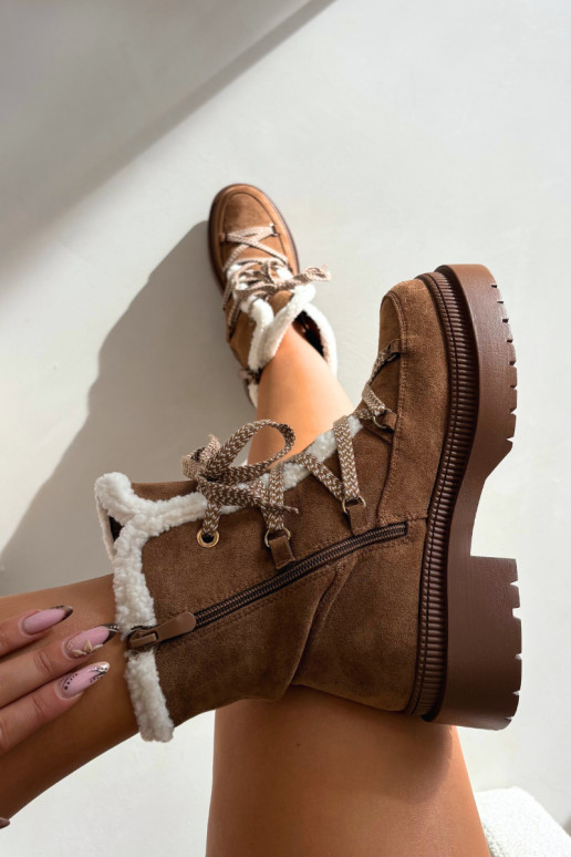 Dames gevoerde sneeuwlaarzen, bruin, Irmara