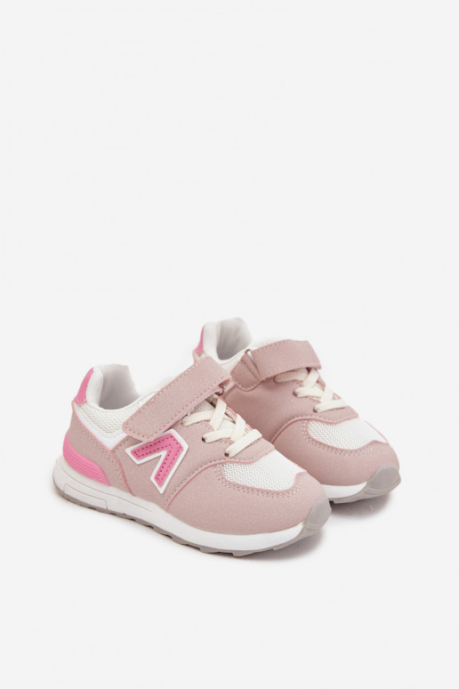 Roze kinder sportschoenen met klittenbandsluiting Galisse
