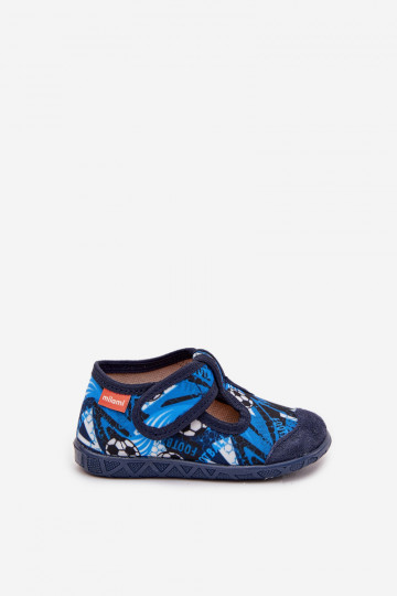 Kinderslippers Milami met klittenbandsluitingen Ballen donkerblauwe kleur Jasimrra 2