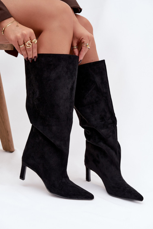 dameslaarzenvan eco-suèdeu Persistent model met dunne hakken zInart Phelin