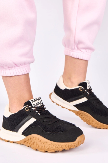 Zwarte warme sneakers met bont Sanna 2
