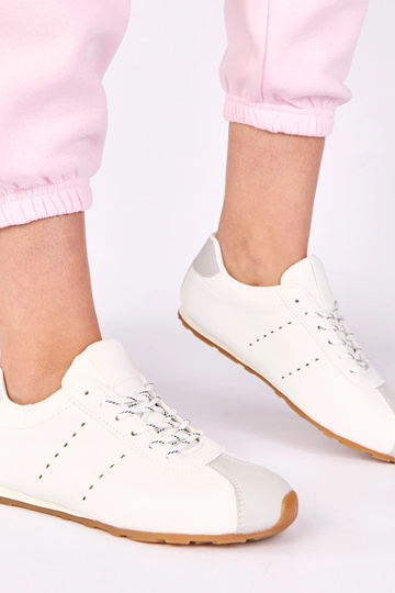Witte sneakers met grijze accenten Birna 2