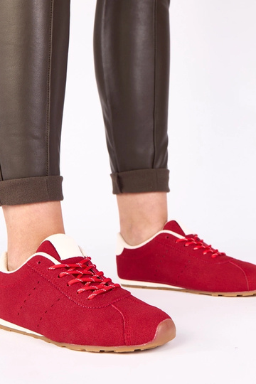 Rode sneakers met witte...