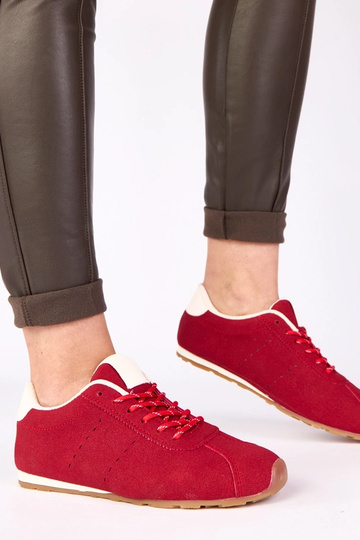 Rode sneakers met witte accenten Birna 2
