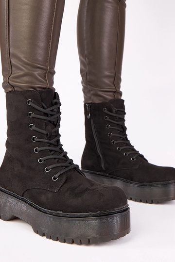 Zwarte platform schoenen van kunstsuède Mollie 2