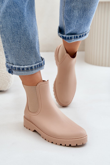 Regenlaarzen DamesElastycznymi INstaInkami beige Ciariel 2
