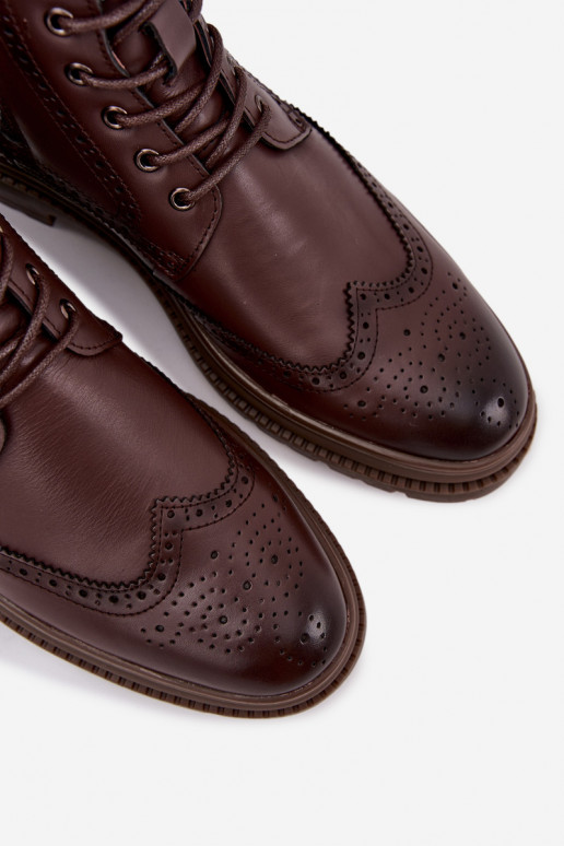 Leer Laarzen Het heeftnnen Lee Cooper LCJ-25-33-3960 bruine kleur