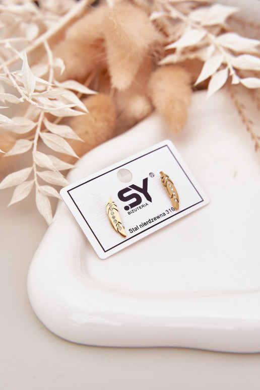 met stijlvolle detailsi Listki met sprankelende gaten Stal NierdzeInna gouden kleur