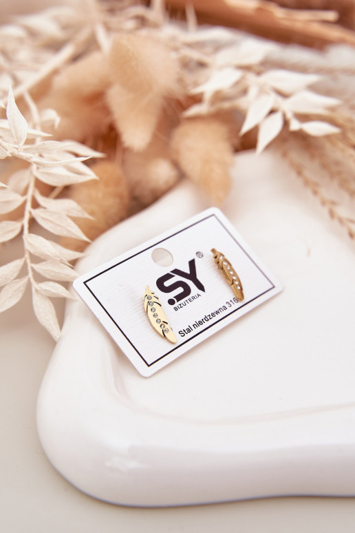 met stijlvolle detailsi Listki met sprankelende gaten Stal NierdzeInna gouden kleur