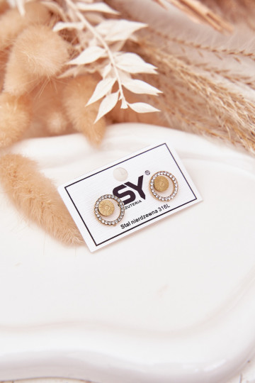 met stijlvolle detailsi uit roestvrij staal Kółka met sprankelende gaten gouden kleur 2