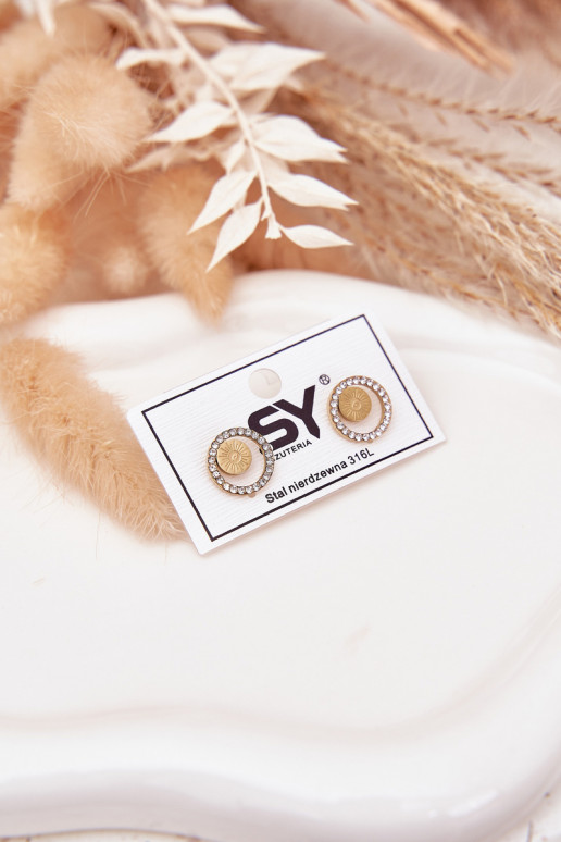 met stijlvolle detailsi uit roestvrij staal Kółka met sprankelende gaten gouden kleur