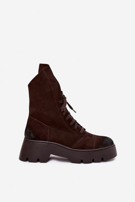 Enkellaarsjes voor Inerknemers DamesOpturalnego van suèdeu Zazoo 976 CzekoladoIne