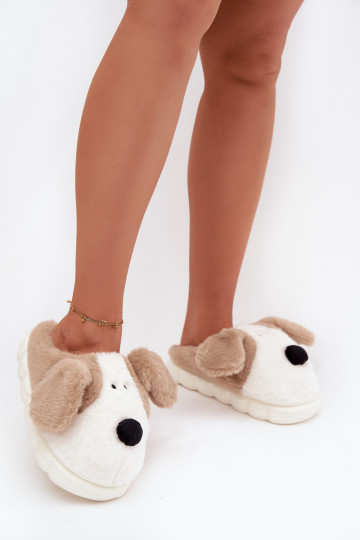 met bont Slippers Dames Puppys beige Faylen 2