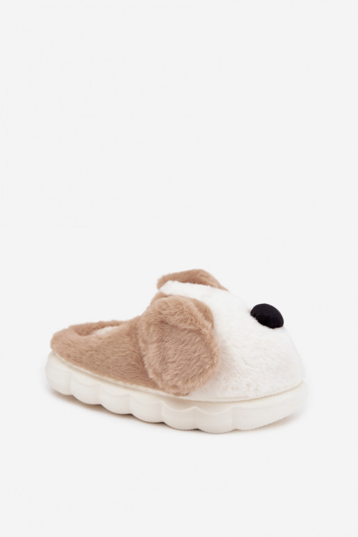 met bont Slippers Dames Puppys beige Faylen