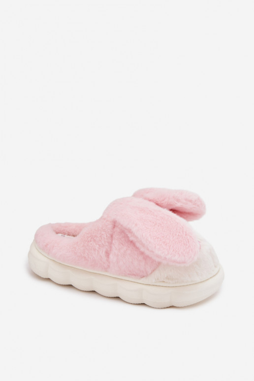 met bont Slippers Dames Konijntjes roze Faylen