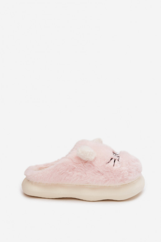 met bont Slippers Dames Smile roze Lexira