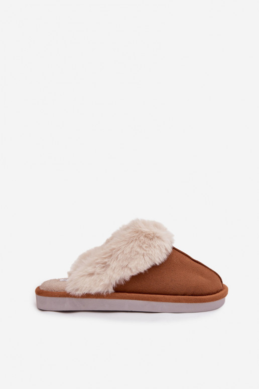 Slippers Dames met bont bruine kleur Carisse
