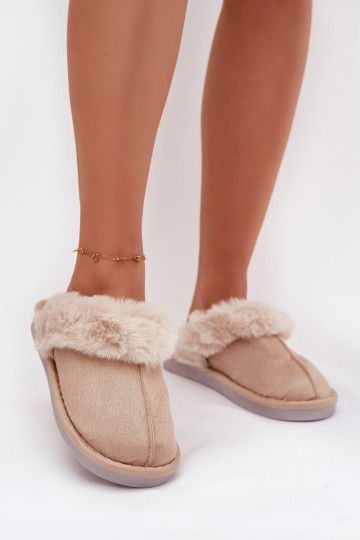 Slippers Dames met bont beige Carisse 2