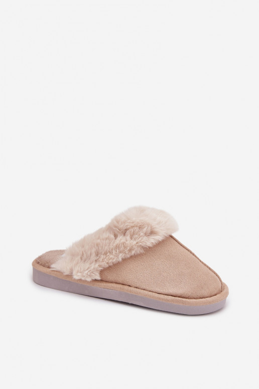 Slippers Dames met bont beige Carisse