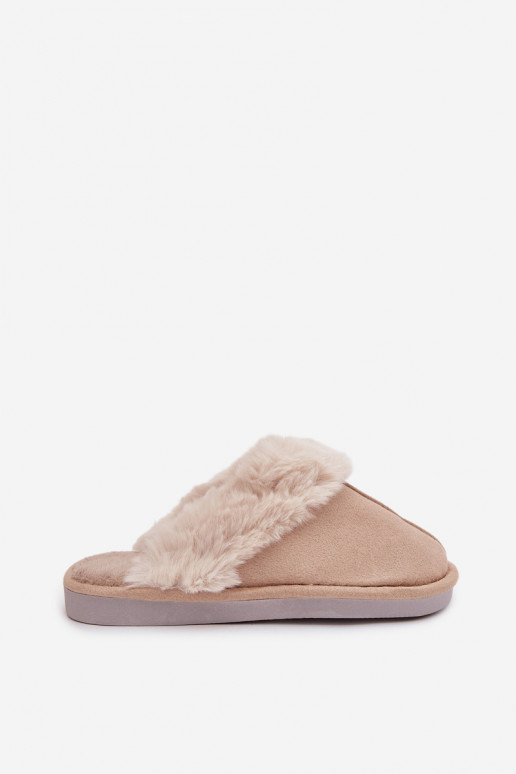 Slippers Dames met bont beige Carisse