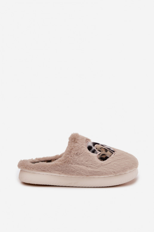 met bont Slippers Met Harten beige Amandra