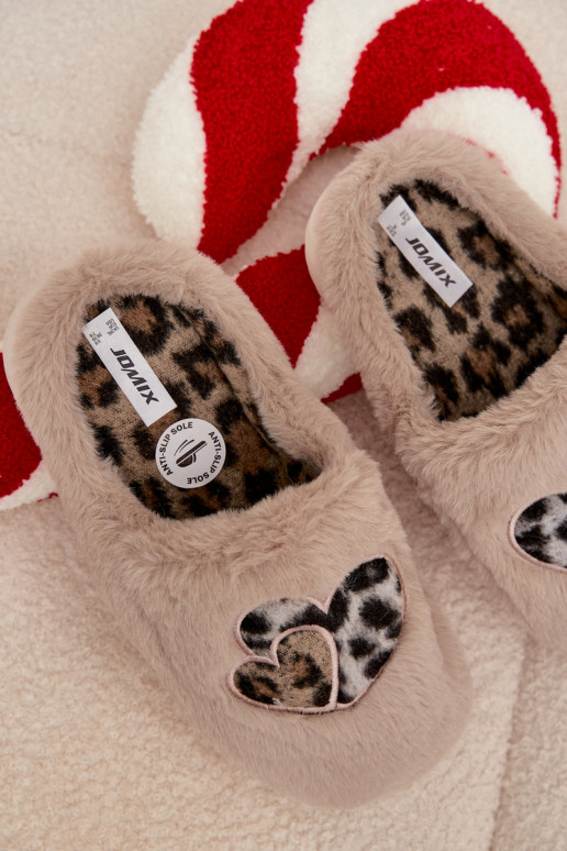 met bont Slippers Met Harten beige Amandra