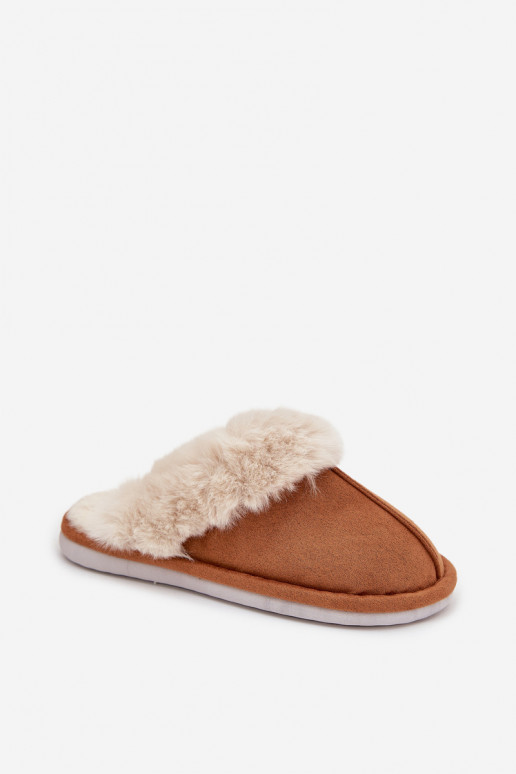 Slippers Dames met bont bruine kleur Delissa
