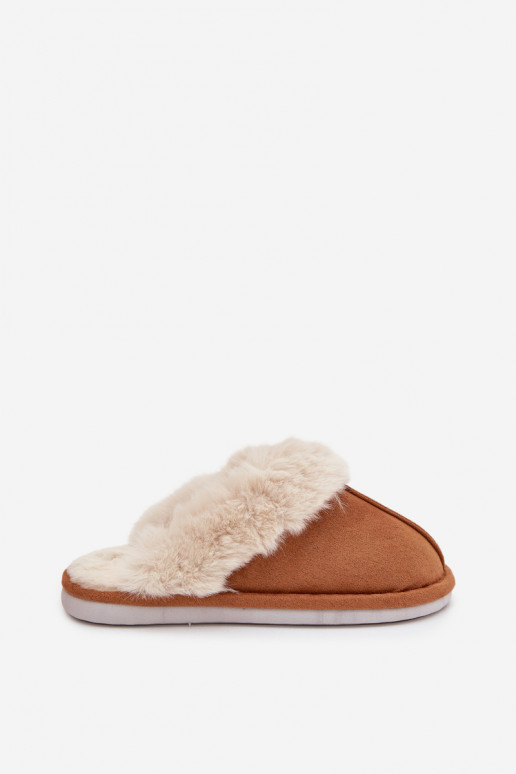 Slippers Dames met bont bruine kleur Delissa