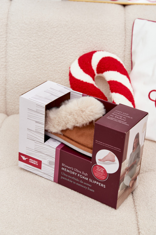 Slippers Dames met bont bruine kleur Delissa