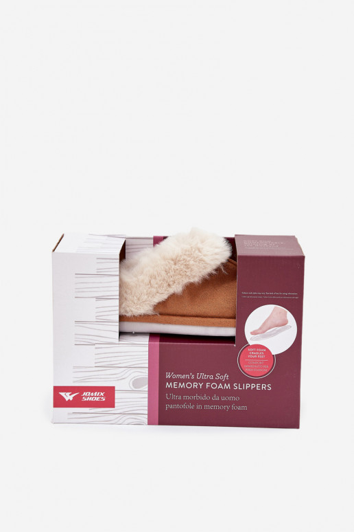 Slippers Dames met bont bruine kleur Delissa