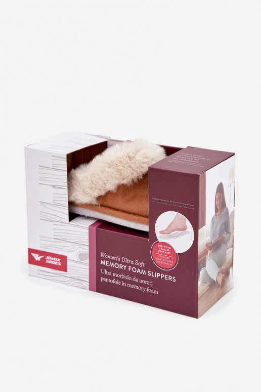 Slippers Dames met bont bruine kleur Delissa