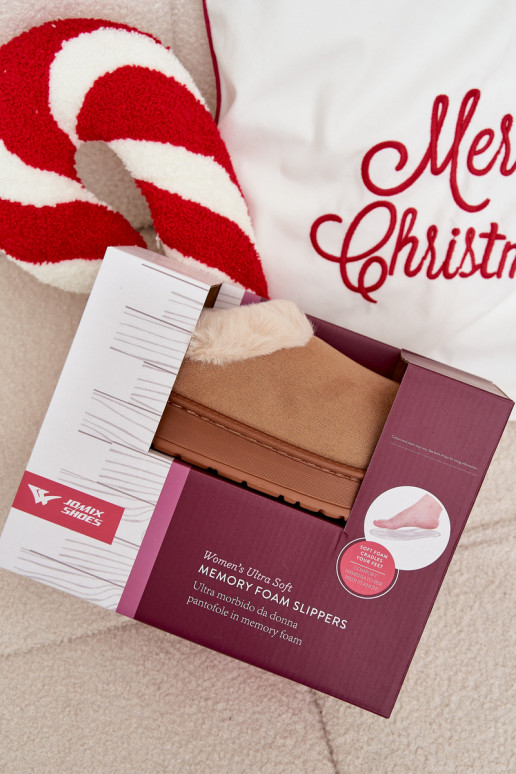 Slippers Dames met bont bruine kleur Eveline