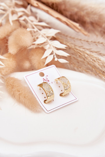 Dames chirurgisch staal sieraden met stijlvolle details en fonkelende steentjes, gouden kleur