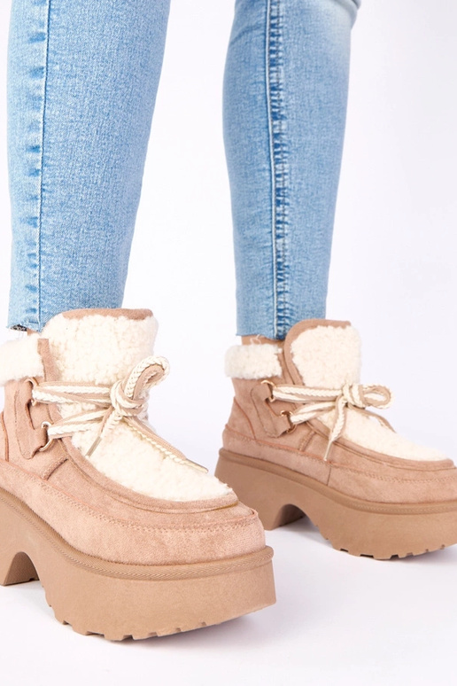 Donker zandkleurige sneeuwlaarzen met...